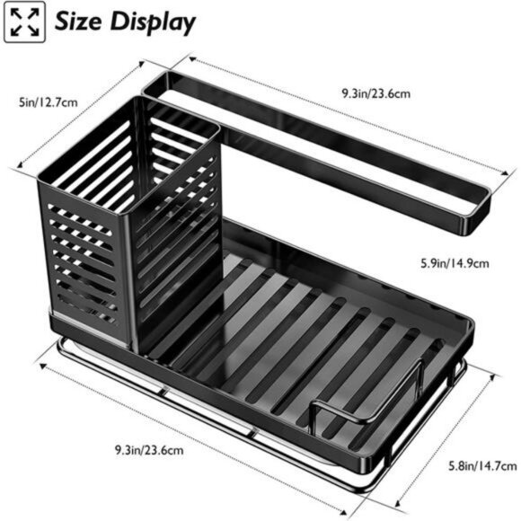 Sink Caddy, Kitchen Sink Organizer, Sponge Holder Stainless Steel Kitchen Caddy - Picture 1 of 6